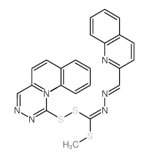1-methylsulfanyl-1-[C-methylsulfanyl-N-(quinolin-2-ylmethylideneamino)carbonimidoyl]disulfanyl-N-(quinolin-2-ylmethylideneamino)methanimine结构式