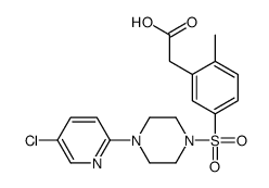 2-[5-[4-(5-chloropyridin-2-yl)piperazin-1-yl]sulfonyl-2-methylphenyl]acetic acid Structure