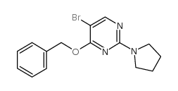 4-BENZYLOXY-5-BROMO-2-(PYRROLIDIN-1-YL)PYRIMIDINE structure