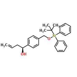(1S)-1-[4-({[(2-Methyl-2-propanyl)(diphenyl)silyl]oxy}methyl)phenyl]-3-buten-1-ol结构式