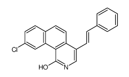 9-chloro-4-(2-phenylethenyl)-2H-benzo[h]isoquinolin-1-one结构式