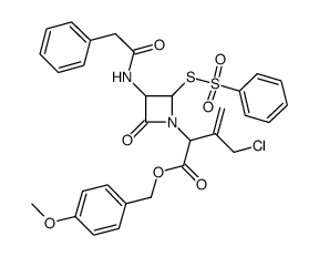 4-methoxybenzyl 3-(chloromethyl)-2-(2-oxo-3-(2-phenylacetamido)-4-((phenylsulfonyl)thio)azetidin-1-yl)but-3-enoate结构式