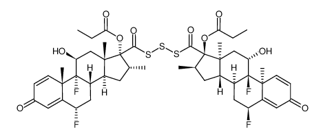 (6Α,11Β,16Α,17Α)-(6'Α,11'Β,16'Α,17'Α)-17,17'-(三硫代二羰基)双[6,9-二氟-11-羟基-16-甲基-17-(1-氧代丙氧基)-雄甾-1,4-二烯-3-酮结构式