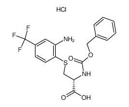 S-(2-amino-4-trifluoromethylphenyl)-N-benzyloxycarbonyl-L-cysteine hydrochloride Structure