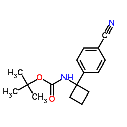 tert-Butyl 1-(4-cyanophenyl)cyclobutylcarbamate structure