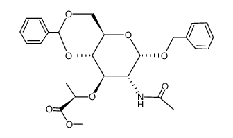 苯甲基 2-乙酰氨基-4,6-O-苯亚甲基-2-脱氧-a-D-胞壁酸甲基酯结构式