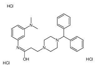 1-Piperazinepropanamide, N-(3-(dimethylamino)phenyl)-4-(diphenylmethyl )-, hydrochloride, hydrate (2:6:1)结构式