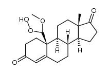 (8R,9S,10S,13S,14S)-10-((S)-hydroperoxy(methoxy)methyl)-13-methyl-7,8,9,10,11,12,13,14,15,16-decahydro-1H-cyclopenta[a]phenanthrene-3,17(2H,6H)-dione结构式