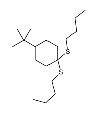 4-tert-butyl-1,1-bis(butylsulfanyl)cyclohexane结构式