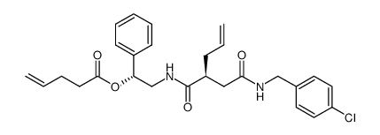 (R)-2-((S)-2-(2-(4-chlorobenzylamino)-2-oxoethyl)pent-4-enamido)-1-phenylethyl pent-4-enoate结构式