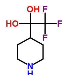 2,2,2-trifluoro-1-(piperidin-4-yl)ethane-1,1-diol结构式