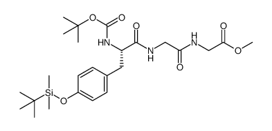methyl (S) [N-(tert-butoxycarbonyl)-O-tert-butyldimethylsilyl]tyrosylglycylglycinate结构式