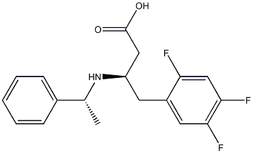 (3R)-3-[[(1R)-1-苯基乙基]氨基]-4-(2,4,5-三氟苯基)丁酸结构式
