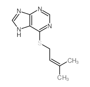 9H-Purine,6-[(3-methyl-2-buten-1-yl)thio]- Structure