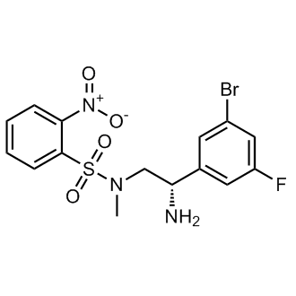 (S)-N-(2-Amino-2-(3-bromo-5-fluorophenyl)ethyl)-N-methyl-2-nitrobenzenesulfonamide Structure