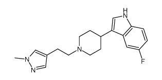 5-fluoro-3-[1-[2-(1-methylpyrazol-4-yl)ethyl]piperidin-4-yl]-1H-indole Structure
