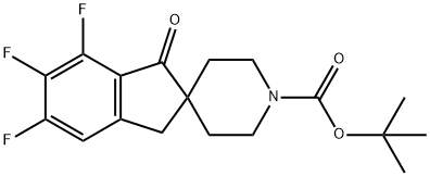 1'-BOC-5,6,7-三氟螺[茚-2,4'-哌啶]-1(3H)-酮结构式