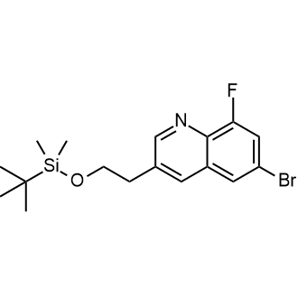 6-溴-3-(2-((叔丁基二甲基甲硅烷基)氧基)乙基)-8-氟喹啉结构式