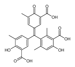 3-[(3-Carboxy-4-hydroxy-5-methylphenyl)(3-carboxy-5-methyl-4-oxo-2,5-cyclohexadien-1-ylidene)methyl]-6-hydroxy-2,4-dimethylbenzoic acid结构式