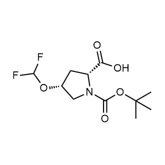 (2R,4R)-1-(叔丁氧基羰基)-4-(二氟甲氧基)吡咯烷-2-羧酸结构式