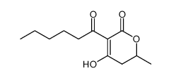 3-Esanoyl-5,6-dihydro-4-hydroxy-6-methyl-2H-pyran-2-on结构式