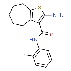 2-氨基-N-(邻甲苯基)-5,6,7,8-四氢-4H-环庚[b]噻吩-3-甲酰胺结构式