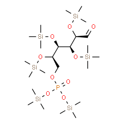2-O,3-O,4-O,5-O-Tetrakis(trimethylsilyl)-D-glucose 6-[phosphoric acid bis(trimethylsilyl)] ester structure