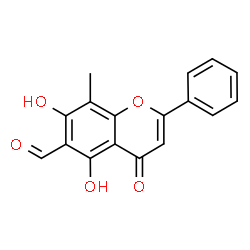 2-Phenyl-4-oxo-5,7-dihydroxy-8-methyl-4H-1-benzopyran-6-carbaldehyde结构式