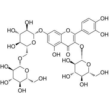 Quercetin 3-O-beta-D-glucose-7-O-beta-D-gentiobioside Structure