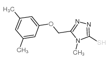 5-[(3,5-二甲基苯氧基)甲基]-4-甲基-4H-1,2,4-噻唑-3-硫醇结构式