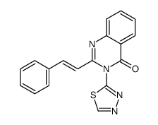 2-[(E)-2-phenylethenyl]-3-(1,3,4-thiadiazol-2-yl)quinazolin-4-one结构式