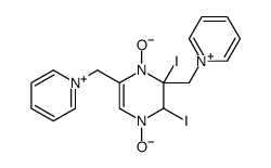 2,3-diiodo-1,4-dioxido-3,5-bis(pyridin-1-ium-1-ylmethyl)-2H-pyrazine Structure