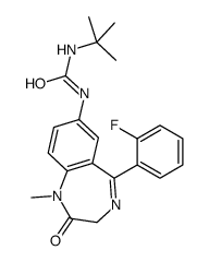 1-tert-butyl-3-[5-(2-fluorophenyl)-1-methyl-2-oxo-3H-1,4-benzodiazepin-7-yl]urea结构式