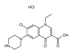 7-chloro-1-ethyl-4-oxo-6-(piperazin-1-yl)-1,4-dihydroquinoline-3-carboxylic acid hydrochloride Structure