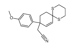 2-(9-(4-methoxyphenyl)-1,5-dithiaspiro[5.5]undec-7-en-9-yl)acetonitrile Structure
