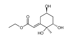 [2S-(1E,2α,3β,5α)]-(2,3,5-trihydroxy-2-methylcyclohexylidene)acetic acid ethyl ester结构式
