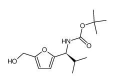 [(S)-1-(5-Hydroxymethyl-furan-2-yl)-2-methyl-propyl]-carbamic acid tert-butyl ester结构式