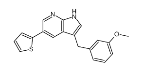 3-(3-甲氧基苄基)-5-噻吩-2-基-1H-吡咯并[2,3-b]吡啶结构式