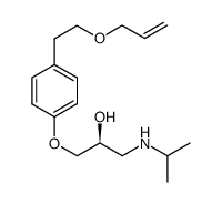 S-(-)-1-{4-[2-(allyloxy)-ethyl]phenoxy}-3-isopropylamino propan-2-ol结构式