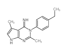 4-(4-ethylphenyl)-3,7-dimethyl-2,4,9-triazabicyclo[4.3.0]nona-2,5,7,9-tetraen-5-amine结构式