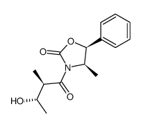 (4R,5S,2'R,3'S)-5-(2'-methyl-3'-hydroxybutanoyl)-4-methyl-5-phenyl-1,3-oxazolidin-2-one Structure