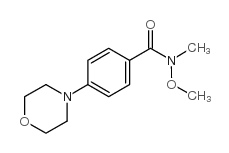 4-(N-吗啉)-N-甲基-N-甲氧基苯甲酰胺结构式