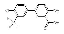 4-氯-4-羟基-3-(三氟甲基)-[1,1-联苯]-3-羧酸结构式
