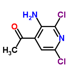 1-(3-氨基-2,6-二氯吡啶基-4-)乙酮结构式