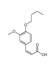 3-(4-丁氧基-3-甲氧基苯基)丙烯酸结构式