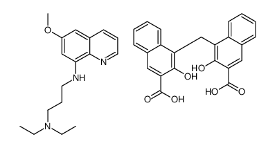 4,4'-methylenebis[3-hydroxy-2-naphthoic] acid, compound with N,N-diethyl-N'-(6-methoxyquinolin-8-yl)propane-1,3-diamine (1:1) Structure