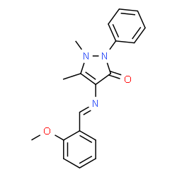 (E)-4-((2-methoxybenzylidene)amino)-1,5-dimethyl-2-phenyl-1H-pyrazol-3(2H)-one Structure