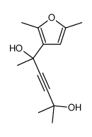 2-(2,5-dimethylfuran-3-yl)-5-methylhex-3-yne-2,5-diol结构式