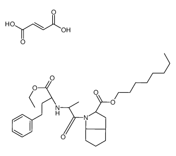 (E)-but-2-enedioic acid,octyl (2S,3aS,6aS)-1-[(2S)-2-[[(2S)-1-ethoxy-1-oxo-4-phenylbutan-2-yl]amino]propanoyl]-3,3a,4,5,6,6a-hexahydro-2H-cyclopenta[b]pyrrole-2-carboxylate Structure