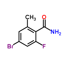 4-溴-2-氟-6-甲基苯甲酰胺结构式